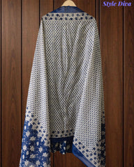 Cotton Printed Fully Stitched 3-Piece Suit with Mirror Work & Mul Cotton Dupatta