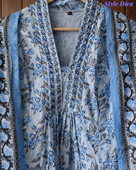 Cotton Printed Suit Set with Faux Mirror Work – Fully Stitched 3PC Set