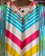 Elegant Muslin Digital Printed 3-Piece Suit with Hand Work – Stitched Set with Organza Dupatta