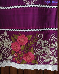 Stylish Organza Digital Printed Kurta Set with Mirror Work & Printed Dupatta – Fully Stitched