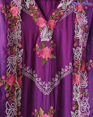 Stylish Organza Digital Printed Kurta Set with Mirror Work & Printed Dupatta – Fully Stitched
