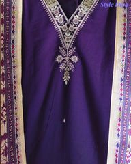 Elegant Roman Silk Zari Embroidered Kurta Set with Digital Printed Dupatta – Afghani Style Fully Stitched Suit