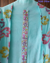 Mul Cotton Neck & Daman Embroidered Unstitched Suit with Designer Embroidered Dupatta