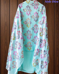 Mul Cotton Neck & Daman Embroidered Unstitched Suit with Designer Embroidered Dupatta