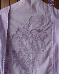 Cotton Printed Laser Cut Embroidery Unstitched Suit with Embroidered Mul Cotton Dupatta