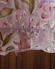 Mul Cotton Parsi Embroidered Unstitched Suit Set with Embroidered Dupatta