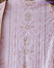 Premium Georgette Lucknowi Gotta & Zari Work Unstitched Suit with Pure Chiffon Dupatta