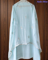 Premium Georgette Lucknowi Gotta & Zari Work Unstitched Suit with Pure Chiffon Dupatta