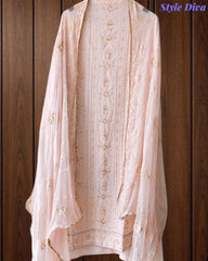 Premium Georgette Lucknowi Gotta & Zari Work Unstitched Suit with Pure Chiffon Dupatta