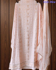 Premium Georgette Lucknowi Gotta & Zari Work Unstitched Suit with Pure Chiffon Dupatta