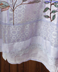 Cotton (Khadi) Pakistani Crochet Lacing Embroidered Unstitched Suit with Designer Dupatta