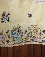 Mul Cotton Colorful Embroidered Unstitched Suit With Embroidered Dupatta