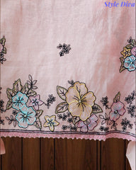 Mul Cotton Colorful Embroidered Unstitched Suit With Embroidered Dupatta