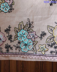 Mul Cotton Colorful Embroidered Unstitched Suit With Embroidered Dupatta