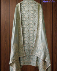 Premium Georgette Lucknowi Gotta Work Unstitched Suit with Banarasi Dupatta