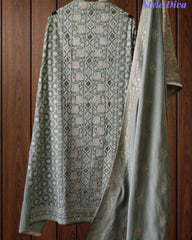 Premium Georgette Lucknowi Gotta Work Unstitched Suit with Banarasi Dupatta