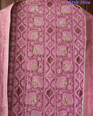 Premium Georgette Lucknowi Gotta Work Unstitched Suit with Banarasi Dupatta