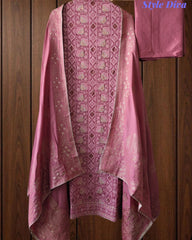 Premium Georgette Lucknowi Gotta Work Unstitched Suit with Banarasi Dupatta