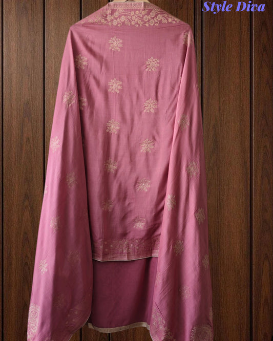 Premium Georgette Lucknowi Gotta Work Unstitched Suit with Banarasi Dupatta