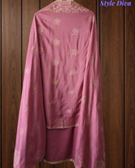Premium Georgette Lucknowi Gotta Work Unstitched Suit with Banarasi Dupatta