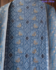 Premium Georgette Lucknowi Gotta Work Unstitched Suit with Banarasi Dupatta