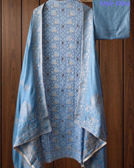 Premium Georgette Lucknowi Gotta Work Unstitched Suit with Banarasi Dupatta