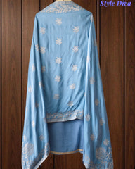 Premium Georgette Lucknowi Gotta Work Unstitched Suit with Banarasi Dupatta