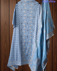 Premium Georgette Lucknowi Gotta Work Unstitched Suit with Banarasi Dupatta