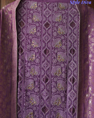 Premium Georgette Lucknowi Gotta Work Unstitched Suit with Banarasi Dupatta