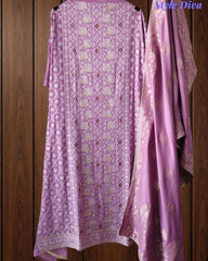Premium Georgette Lucknowi Gotta Work Unstitched Suit with Banarasi Dupatta