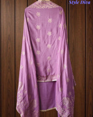 Premium Georgette Lucknowi Gotta Work Unstitched Suit with Banarasi Dupatta