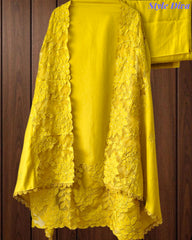 Modal Laser Cut Applique Work Unstitched Suit with Embroidered Modal Dupatta