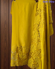 Modal Laser Cut Applique Work Unstitched Suit with Embroidered Modal Dupatta