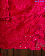 Modal Laser Cut Applique Work Unstitched Suit with Embroidered Modal Dupatta