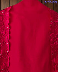 Modal Laser Cut Applique Work Unstitched Suit with Embroidered Modal Dupatta