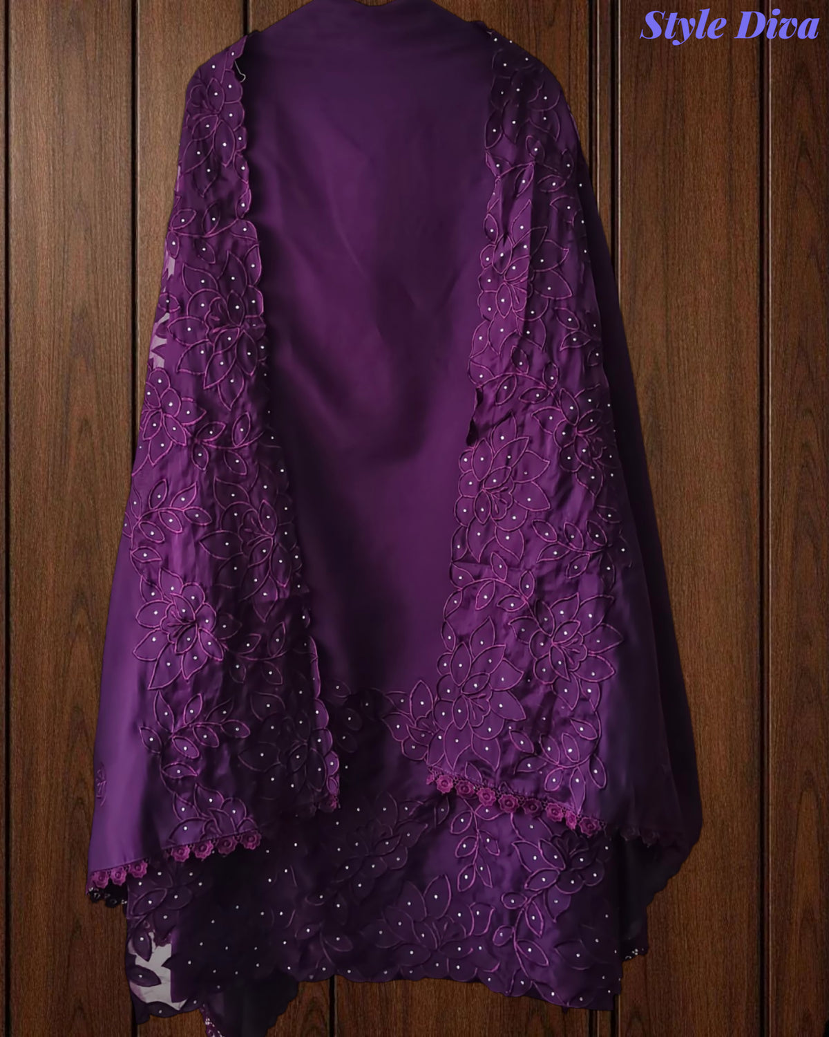 Modal Laser Cut Applique Work Unstitched Suit with Embroidered Modal Dupatta