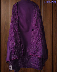 Modal Laser Cut Applique Work Unstitched Suit with Embroidered Modal Dupatta