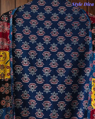 Cotton Printed Applique Work Unstitched Suit with Designer Applique Work Dupatta