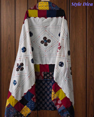 Cotton Printed Applique Work Unstitched Suit with Designer Applique Work Dupatta