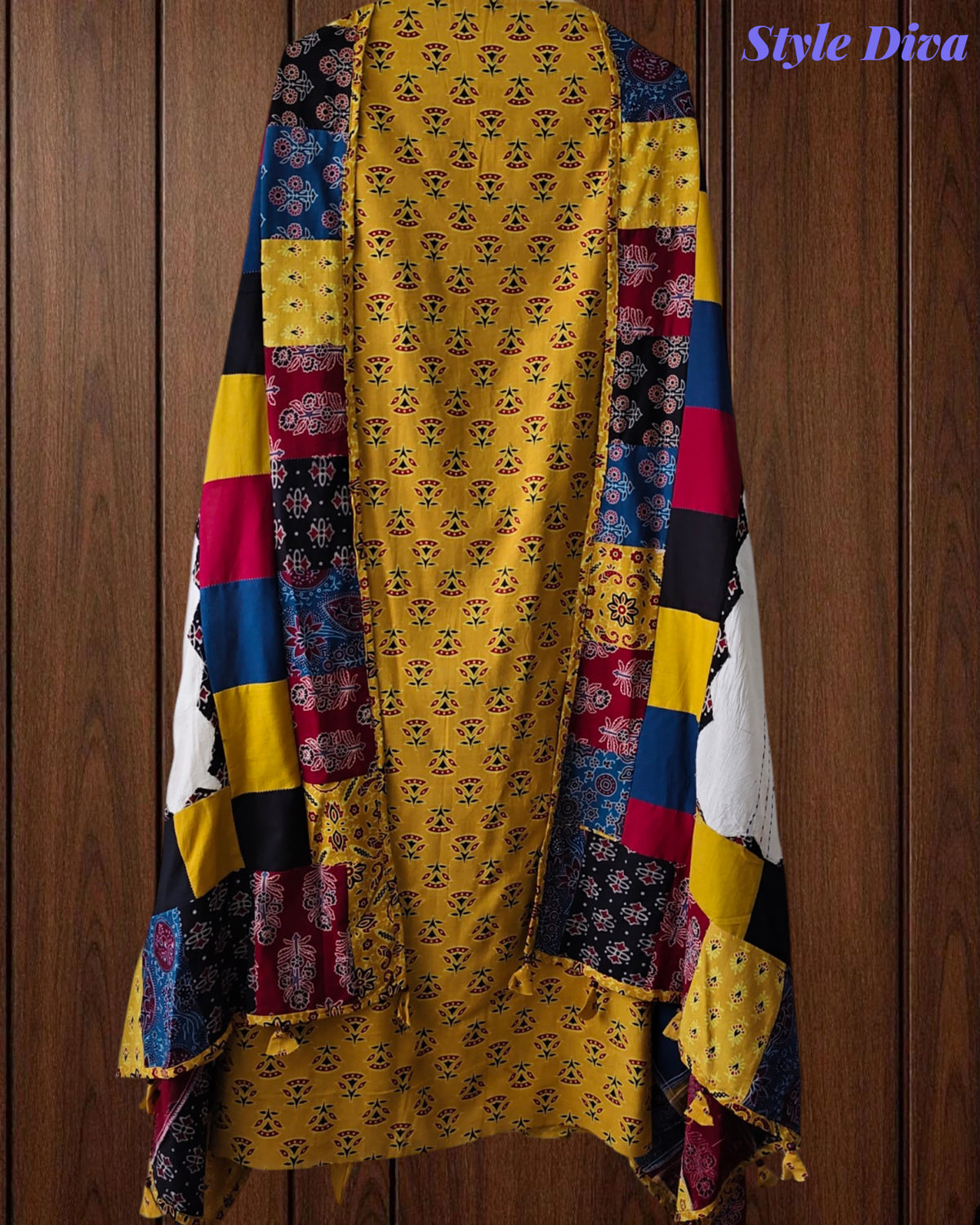 Cotton Printed Applique Work Unstitched Suit with Designer Applique Work Dupatta