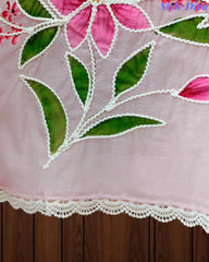 Festive Mul Cotton Brush Paint Unstitched Suit with 3D Embroidery & Crochet Detailing