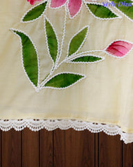 Festive Mul Cotton Brush Paint Unstitched Suit with 3D Embroidery & Crochet Detailing