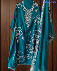 Mul Cotton Faux Leather Work Unstitched Suit Set for Women | Festive & Party Wear