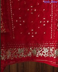 Designer Mul Cotton Embroidery & Pita Work Unstitched Suit ( 3 Pc Set)