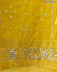 Designer Mul Cotton Embroidery & Pita Work Unstitched Suit ( 3 Pc Set)