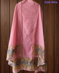 Designer Jamdani Cotton Banarasi Weave Unstitched Suit for Festive & Party Wear