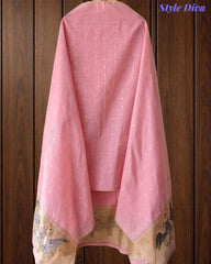 Designer Jamdani Cotton Banarasi Weave Unstitched Suit for Festive & Party Wear