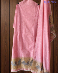 Designer Jamdani Cotton Banarasi Weave Unstitched Suit for Festive & Party Wear
