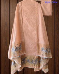 Designer Jamdani Cotton Banarasi Weave Unstitched Suit for Festive & Party Wear