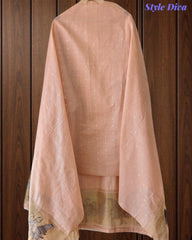 Designer Jamdani Cotton Banarasi Weave Unstitched Suit for Festive & Party Wear